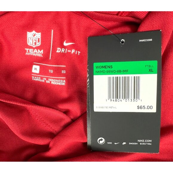 Nike NFL Tampa Bay Buccaneers Hoodie Shirt Womens XL Red & Gray Dri-Fit - Picture 4 of 13
